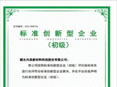 全縣首家！遂昌一企業(yè)通過國家級標準創(chuàng)新型企業(yè)認定